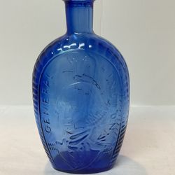Vintage Blue George Washington/Eagle Bottle Flask