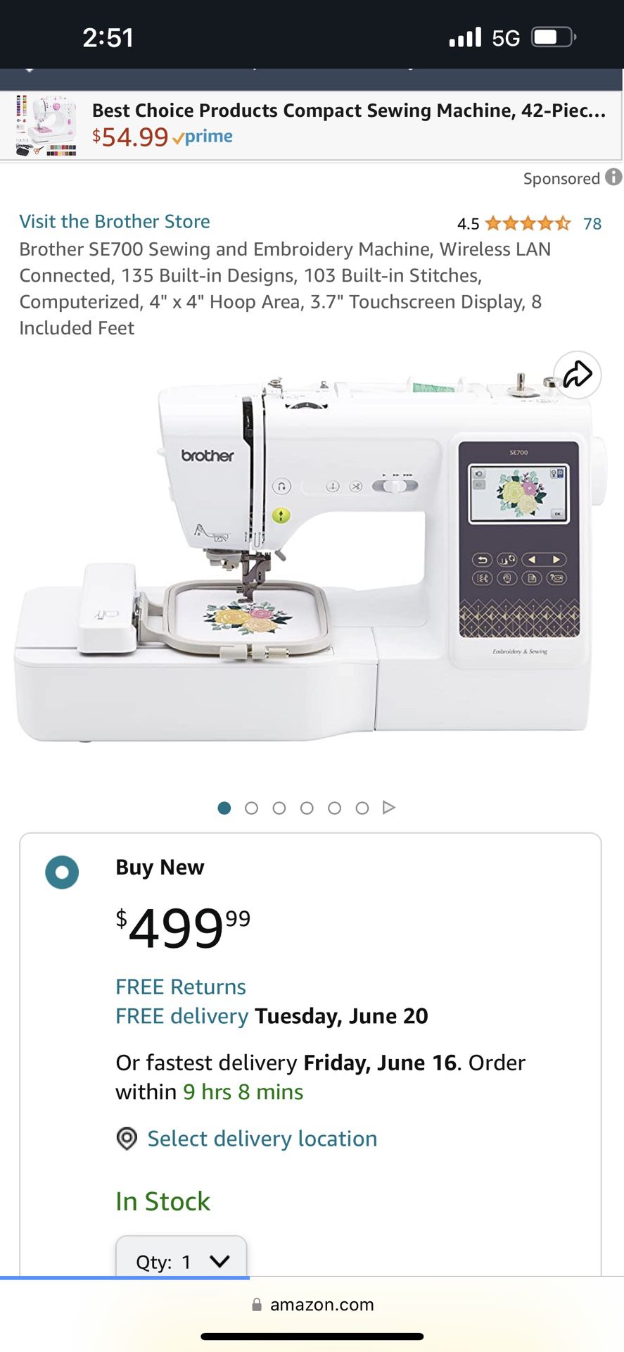 Brother SE700 Sewing & Embroidery Machine for Sale in Riverdale, GA -  OfferUp