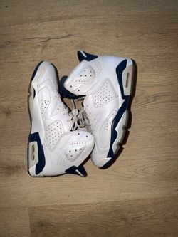 Air Jordan 6 White Navy High-Top Sneakers
