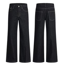 Black wide-leg jeans