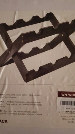 New black bamboo 6 bottle wine rack