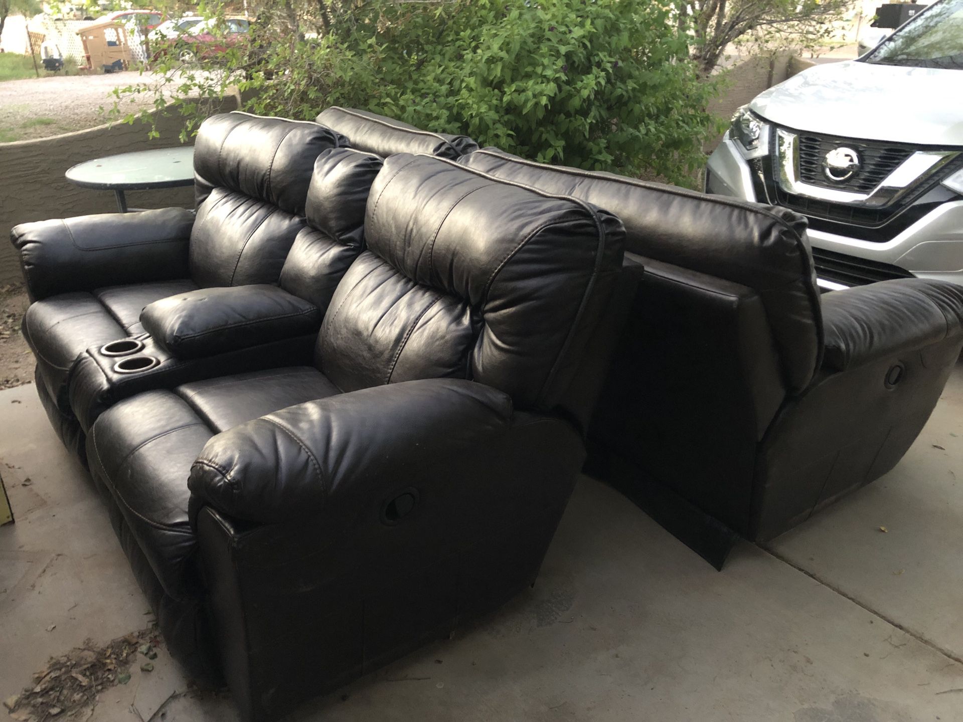 Genuine Leather Recliner Chairs Couch Sofa And loveseat