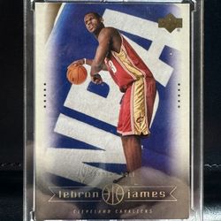2003 Upper Deck LeBron James Box Set #21 "Leading Role" rookie card.