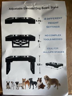 New.  Adjustable Elevate Dog Bowls. 