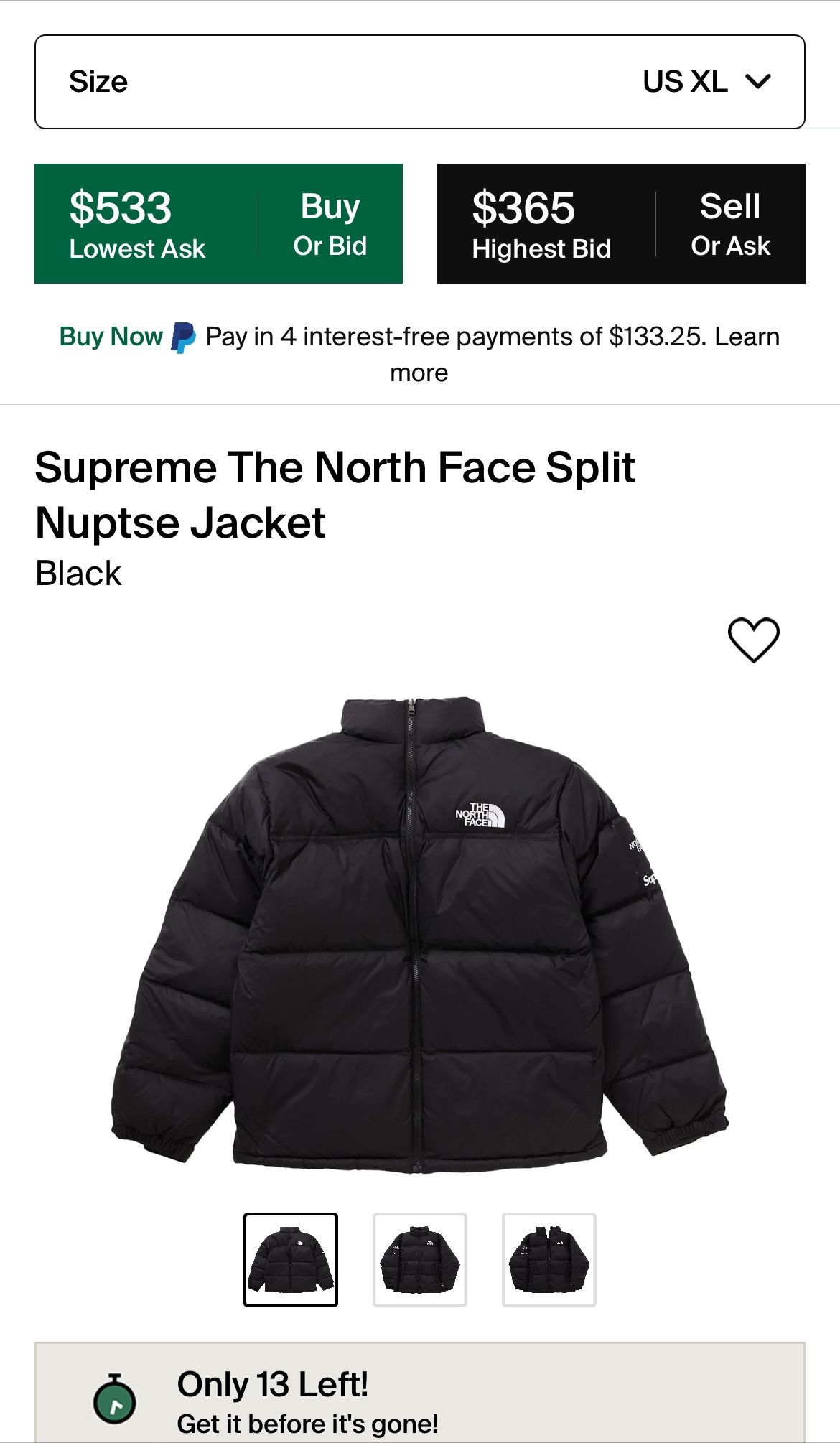 Supreme The North Face Split Nuptse Jacket 