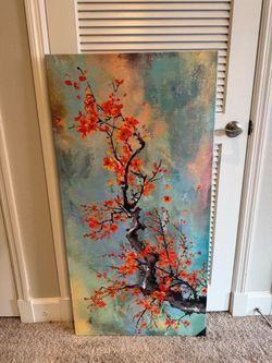 24x48 Cherry Blossom Canvas Wall Art