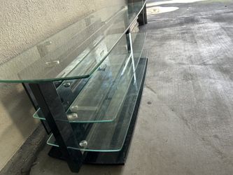 Glass 3-tier tv stand