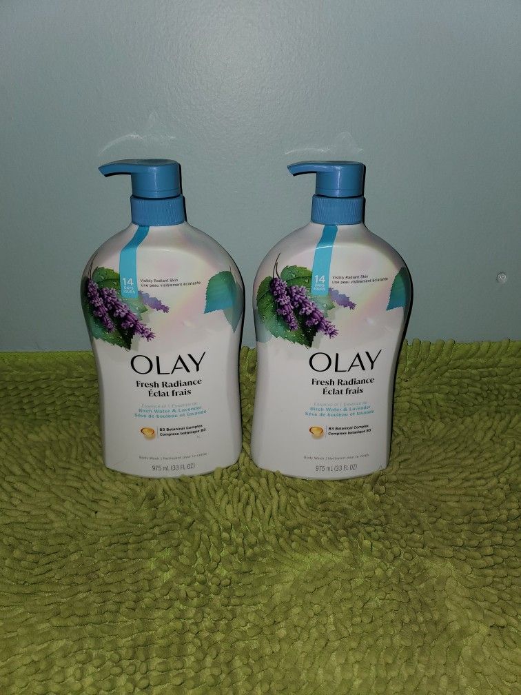 2 Olay Bodywash 33oz Fresh Radiant Birch Water & Lavender