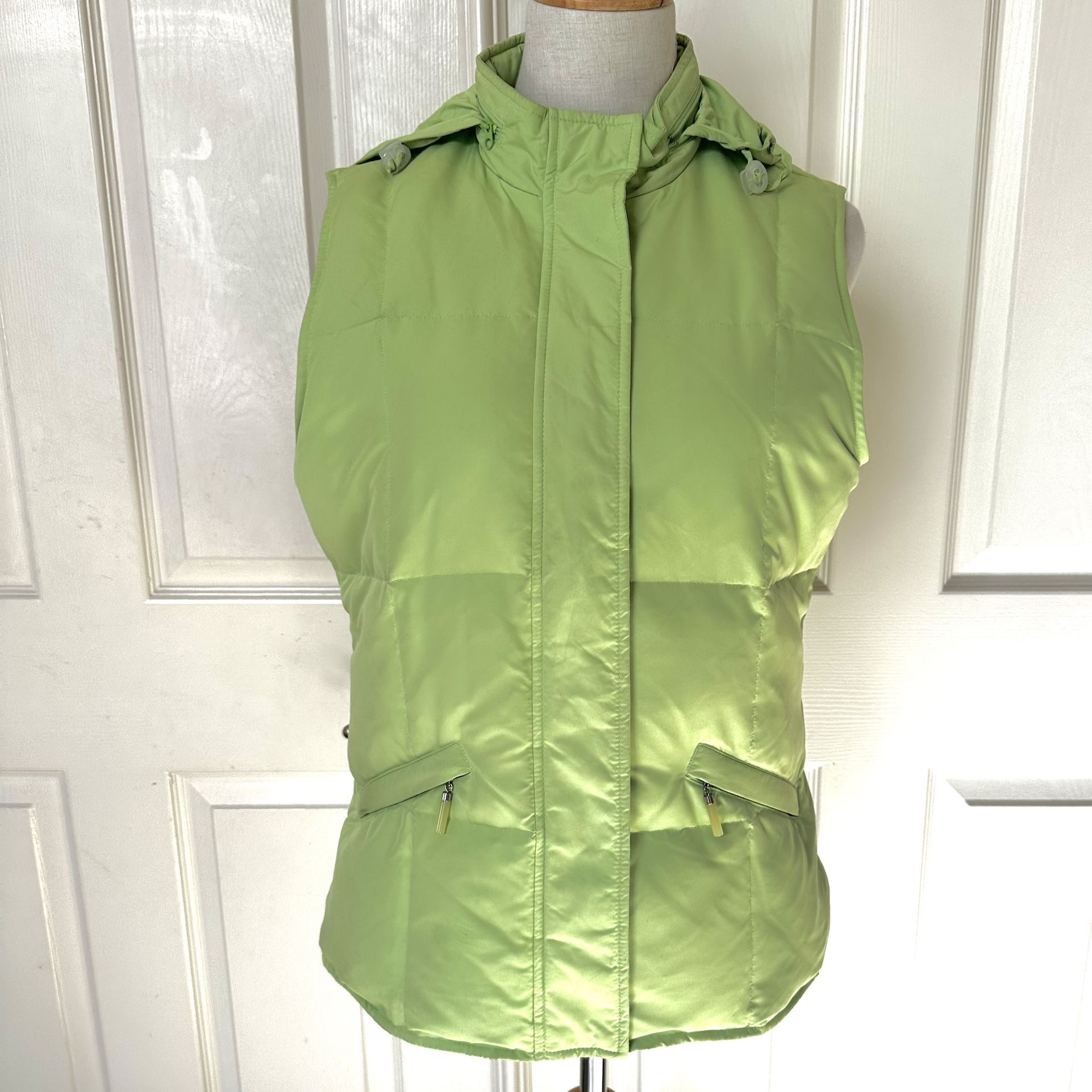 Talbots Lime Green Down Puffer Vest