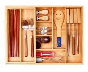 Bamboo drawer organizer