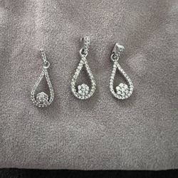 Diamond Teardrop Necklace & Earrings