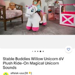 Stable Buddies Willow Unicorn Plush Ride With Stable