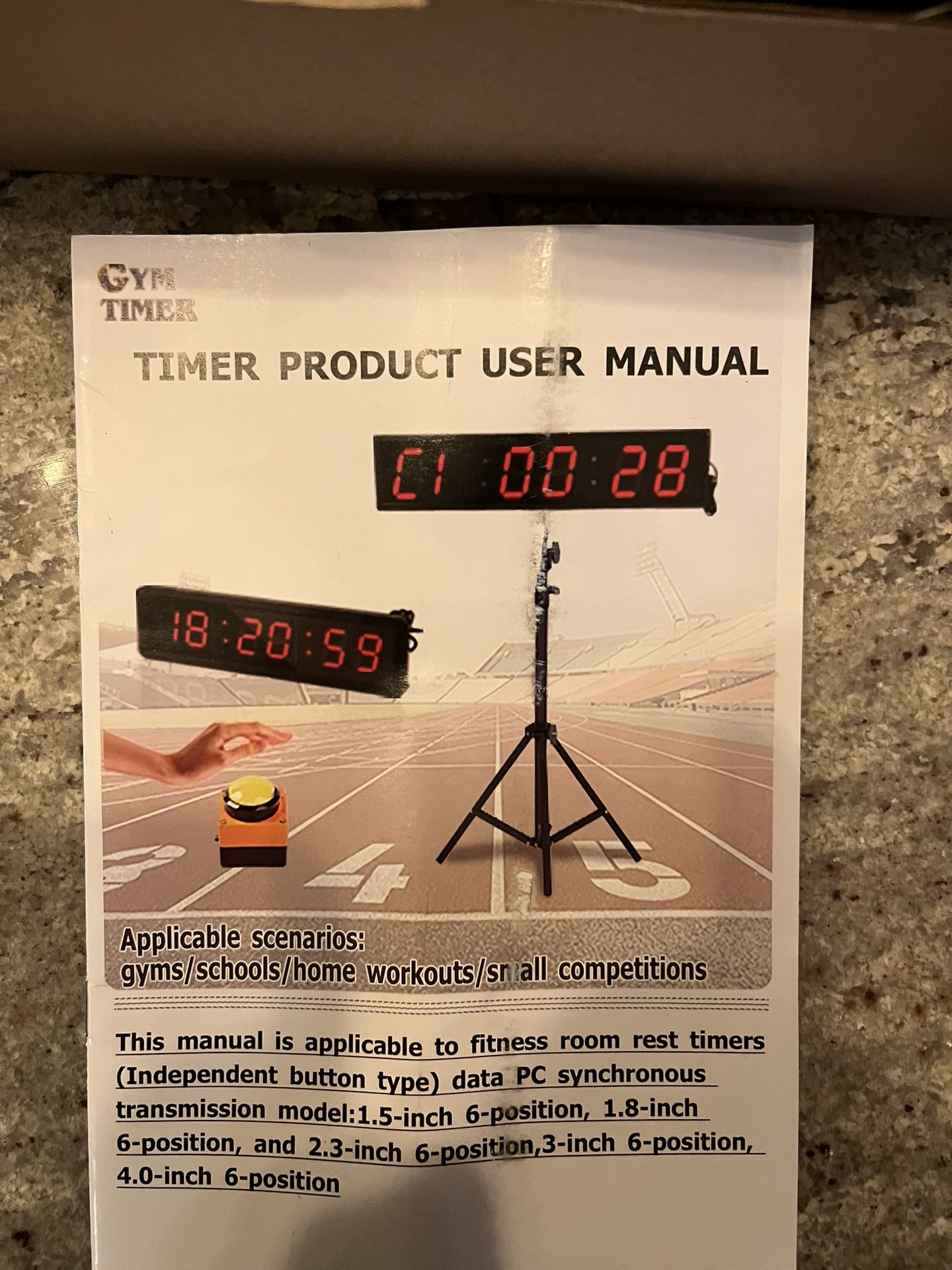 Fitness Timer with Stopwatch Button, Suitable for School/exam/Home Exercise/Gym/Gym SMAHEAT Electronic Fitness Timer (1.8-inch Data PC synchronous Tra