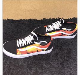 Orange camouflage vans