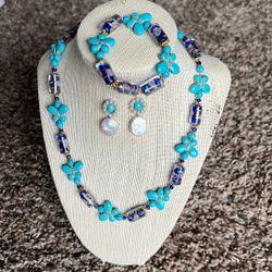 Baroque Pearl /turquoise Jewelry (3)