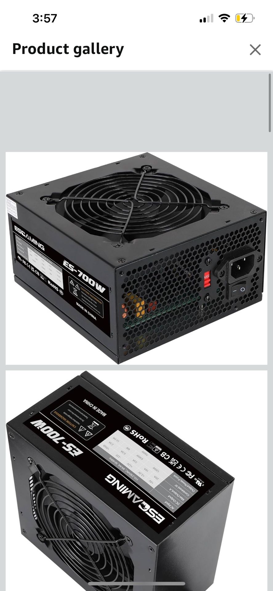 700W Power Supply Non Modular ATX PSU with 120mm Ultra Quiet Cooling Fan, Support 115/220V Switch, All Protections