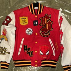 Civil Regime x Marvel Spiderman Letterman Jacket - Size L