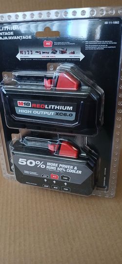 Milwaukee M18 2 pack 6.0ah batteries