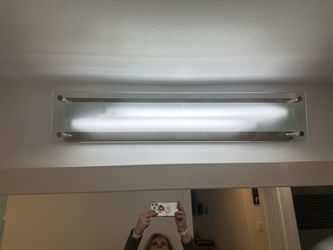 Vanity Light Fixture — Frosted Glass, Brushed Nickel