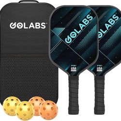 Pickleball Paddles Set of 2, Durable Fiberglass Surface& 16mm STR-Core Power Polymer Core, USAPA Approved, 8oz Lightweight & Comfort Anti-Slip Elongat