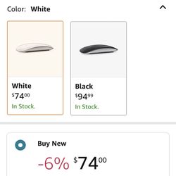 Apple Magic Mouse (Wireless, Rechargable) - White Multi-Touch Surface