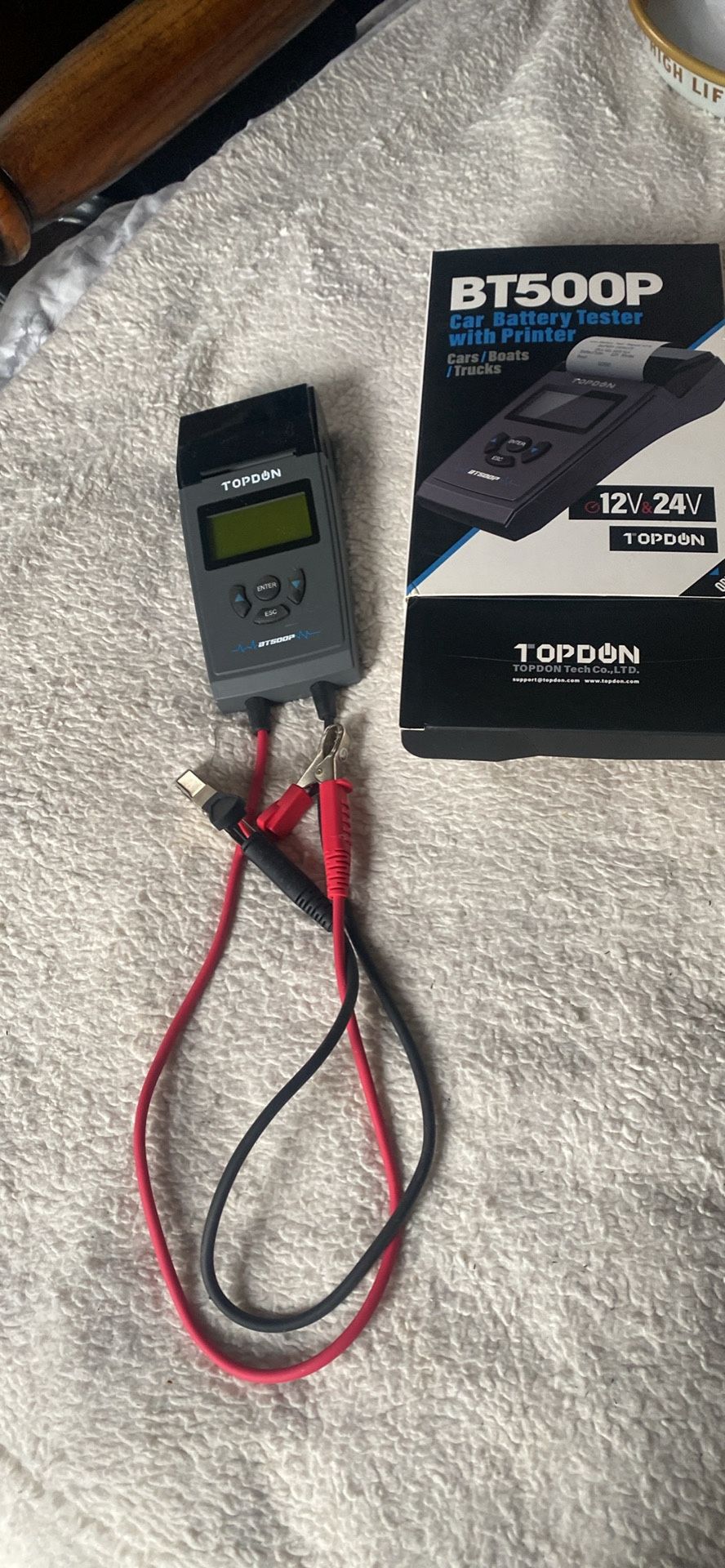 Topodon BT500P Car Battery Tester with Printer 12V/24V
