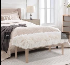 Entryway Bedroom Faux Fur Bench Ottoman