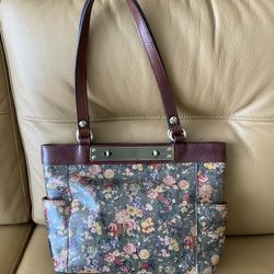 Patricia Nash Floral Leather Shoulder Bag Tote
