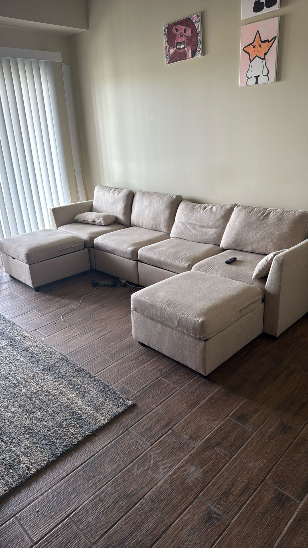6 piece sectional with storage