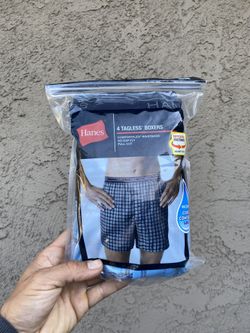 Men’s Hanes Tag-less Plaid Boxers (4pk) - Brand New