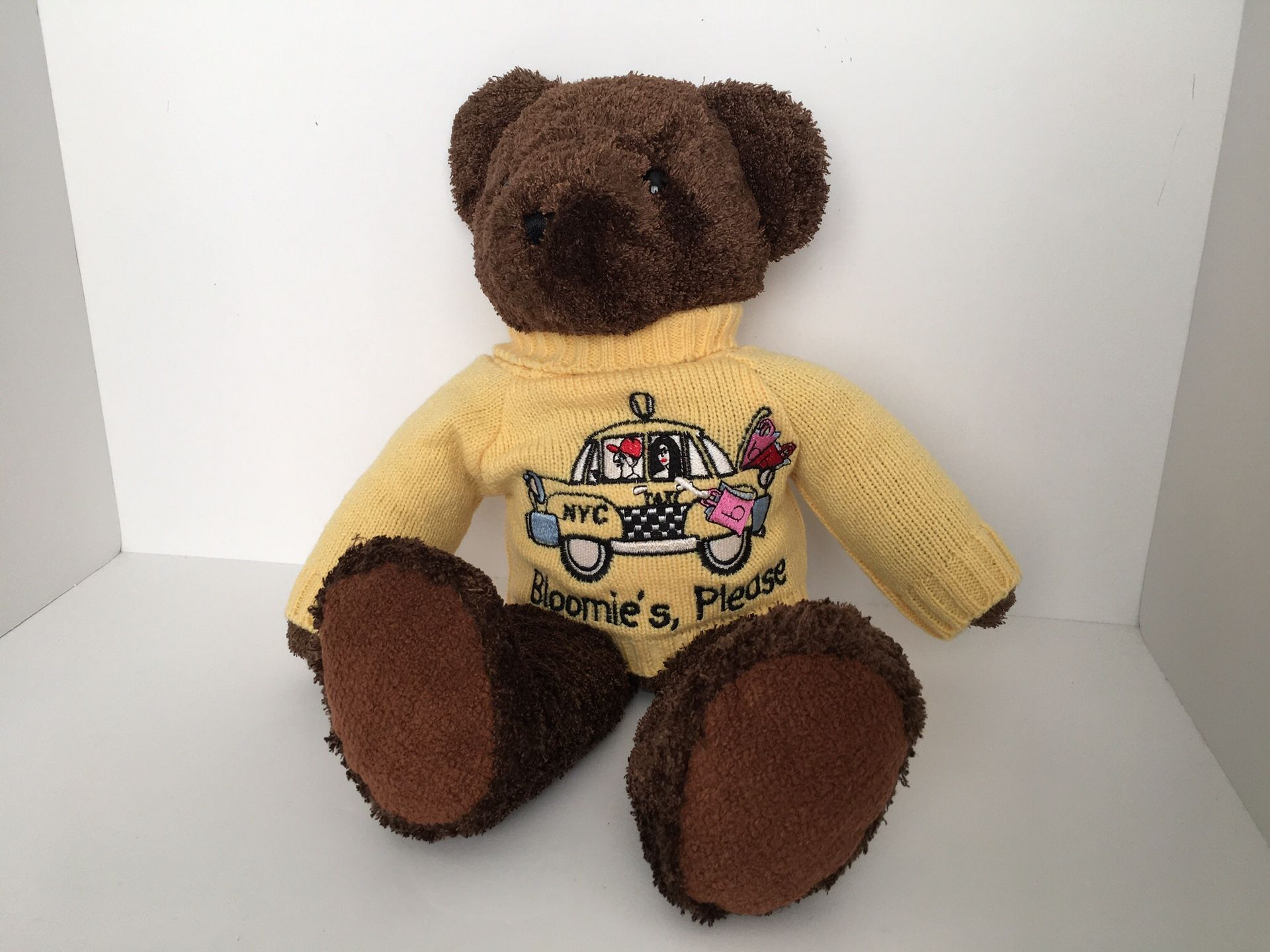 RARE Bestever “Bloomie’s Please” Bloomingdales NYC Taxi Brown Teddy Bear