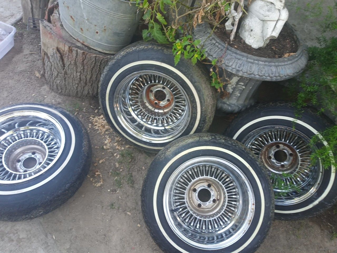 Set of Dayton spoke and tires good condition