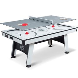 EastPoint Sports NHL 80 inchPower Play 2-in-1 Air Hockey Table with Table Tennis Top - Perfect for Family Game Room, Adult rec Room, basements, Man ca