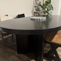 Oval Dining Table And Bench 