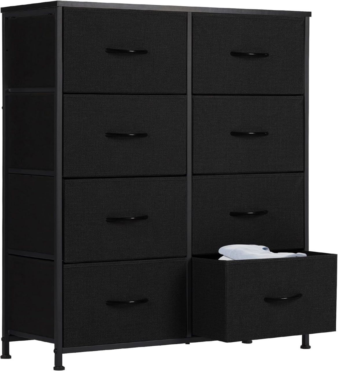 Sweetcrispy Dresser, Dresser for Bedroom Drawer Organizer Storage Drawers, Fabric Storage Tower with 8 Drawers, Chest of Drawers with Steel Frame, Woo