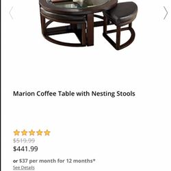 Marion Coffee Table with Nesting Stools