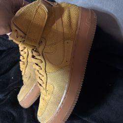 Nike Air Force One High LV8 3 GS Wheat Brown Color