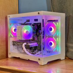 White RTX Gaming PC - 1TB, RGB/White/Nvidia
