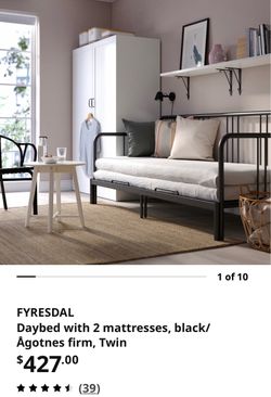 IKEA FYRESDAL Daybed with Trundle (Black, Twin)