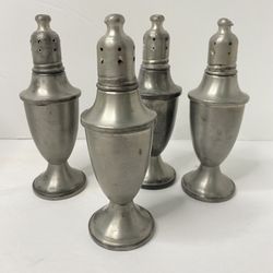 Vintage WEB Pewter Salt And Pepper Shakers Foun(4) Total