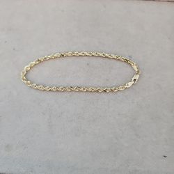 10 K SOLID Gold Rope SOLID Bracelet 4mm 8 Inches 9.29 Grams