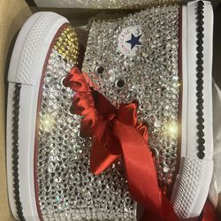 Infant Size 5 Bedazzled Minnie Mouse Converse