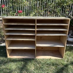 Plywood storage shelf unit
