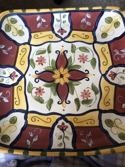 Vallarta Pier 1 Square Platter Like New