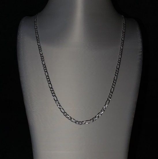 Classic 925 Solid Silver Figaro Chain Necklace - Italian Made, 20-Inch, 2.7mm