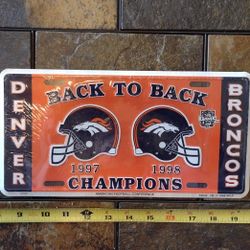 Denver Broncos Back-to-Back Super Bowl 1997 and 1998 Champions License Plate