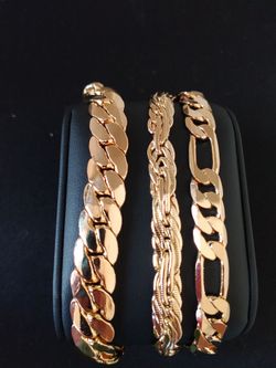 Gold Deep Plated Thick Heavy Bracelet Jewelry