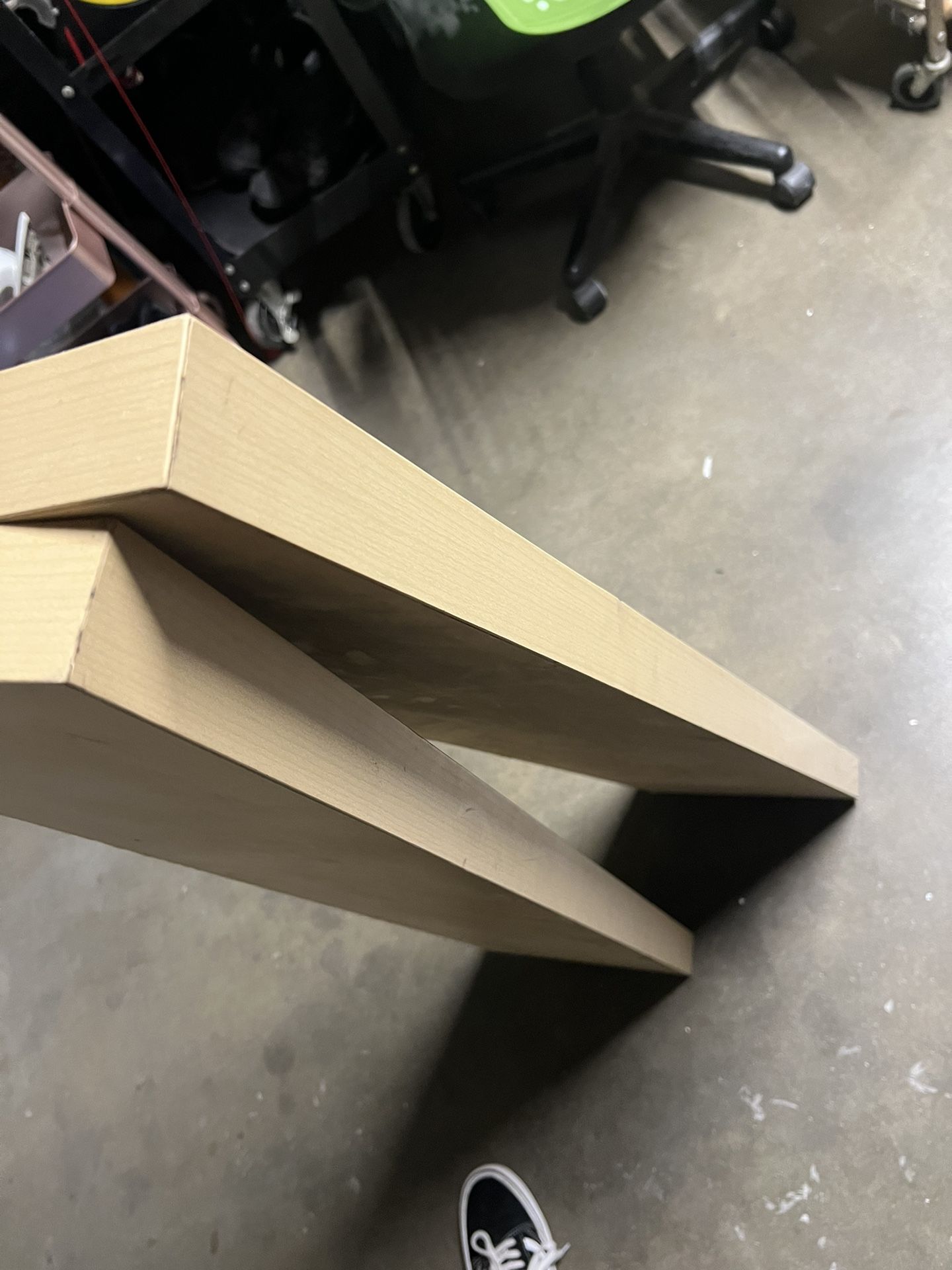 wood shelves