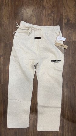 Uncuffed Light Oatmeal Fear of God Essentials Sweatpants Size XS, S, M