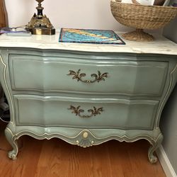 2 Drawer Marble Top Short Dresser 
